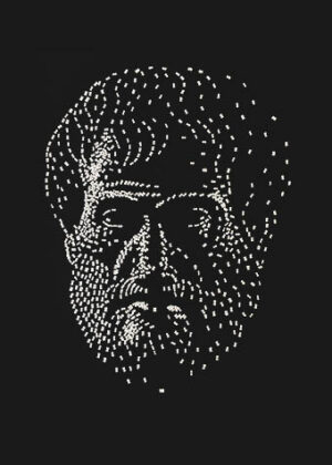 Aristoteles Jochen Hoeller Bild Philosophen Portraet Woerter Glaube Wissen Collage