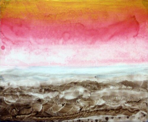 Otto Rapp 絵画: Aurora over Bogomil’s Desert