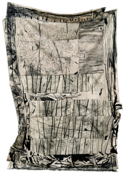 Daniel Leiter ユニークなアートワーク: Leiter – Fabric collage 1