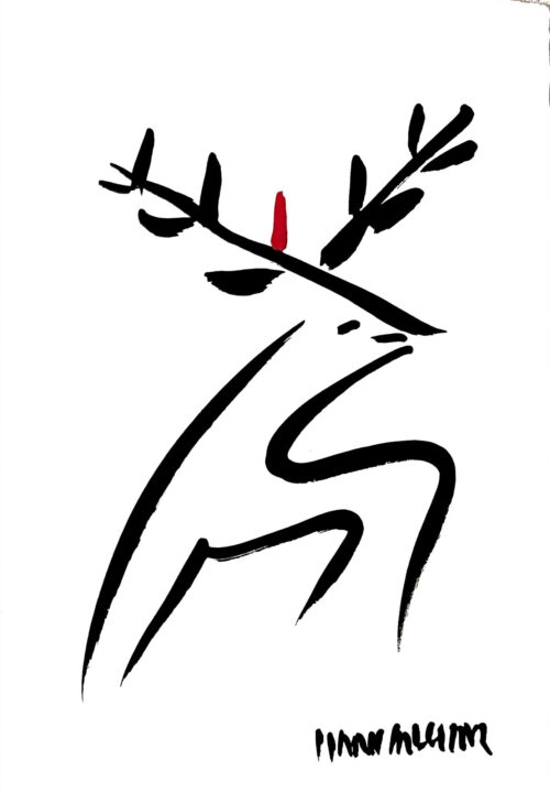 Hans Salcher 绘画: Deer of luck