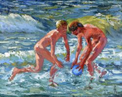 In The Oncoming Waves Gay Art Sergey Sovkov Painting
