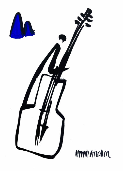 Hans Salcher 绘画: Double Bass