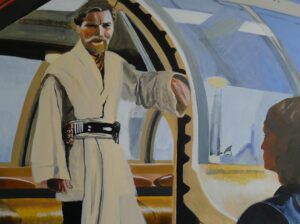 Master Obi Wan Kenobi With Padawan Anakin Star Wars Painting Anne Suttner