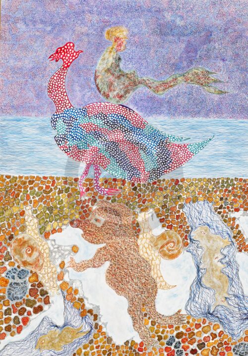 Simina Badea Peinture: Mermaid on Goose