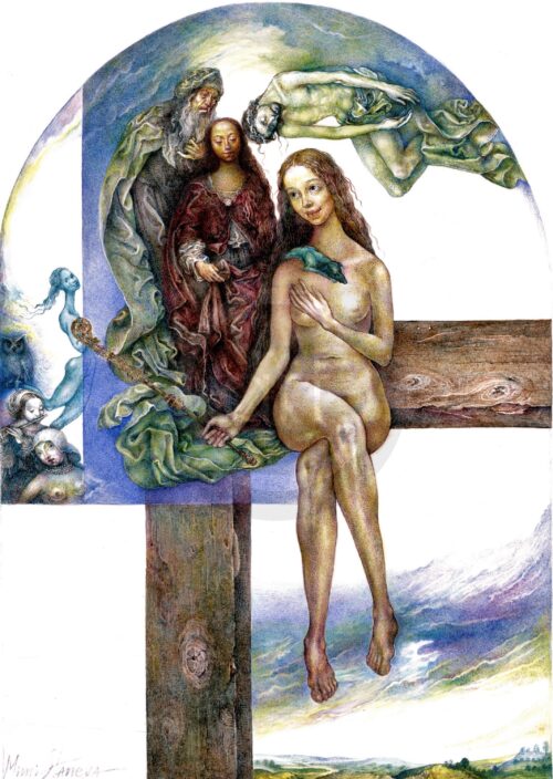 Mimi Staneva 絵画: Muse on the Cross