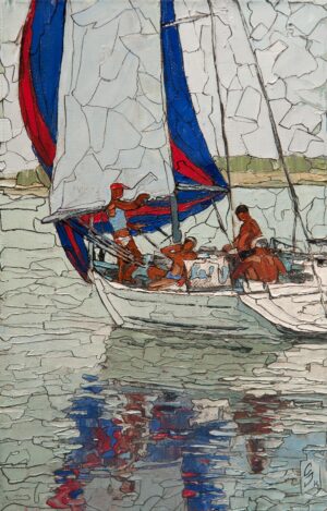 On The Yacht Gay Art Painting Sergey Sovkov