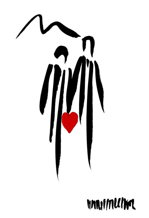 Hans Salcher 绘画: Couple with heart