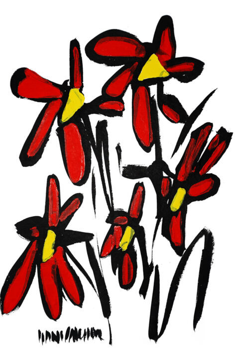 Hans Salcher Painting: Red flowers